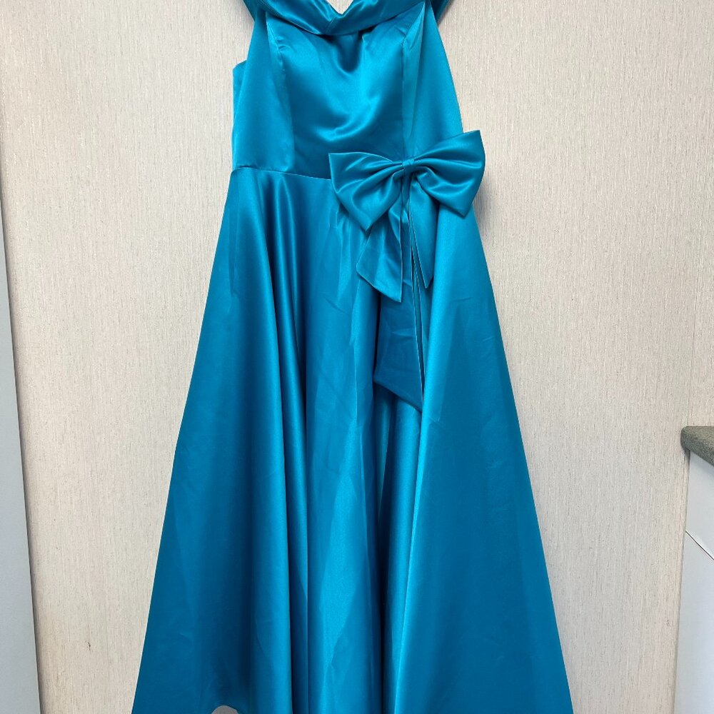 Cocktail dress, Size 16, Ocean Blue. Custom made, no label